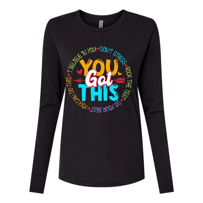 Teacher Testing Day You Got This Exam Womens Cotton Relaxed Long Sleeve T-Shirt