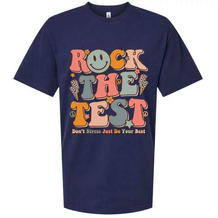 Teachers Test Day Teacher Rock The Test Sueded Cloud Jersey T-Shirt