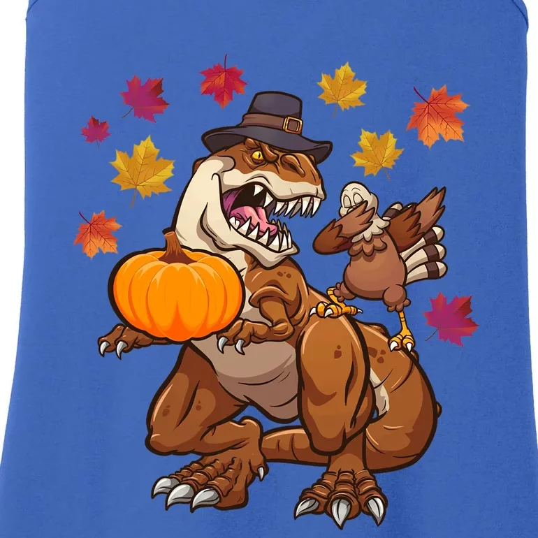 Thanksgiving TRex Dinosaur Gift Dabbing Turkey Gift Cute Gift Ladies Essential Tank