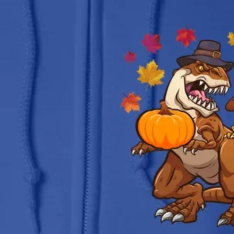 Thanksgiving TRex Dinosaur Gift Dabbing Turkey Gift Cute Gift Full Zip Hoodie