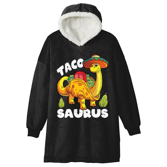 Tacosaurus Taco Dinosaur Funny Dino Cinco De Mayo Mexican Hooded Wearable Blanket