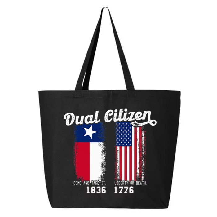 True Texan Dual Citizen Patriot Love Texas And America 25L Jumbo Tote