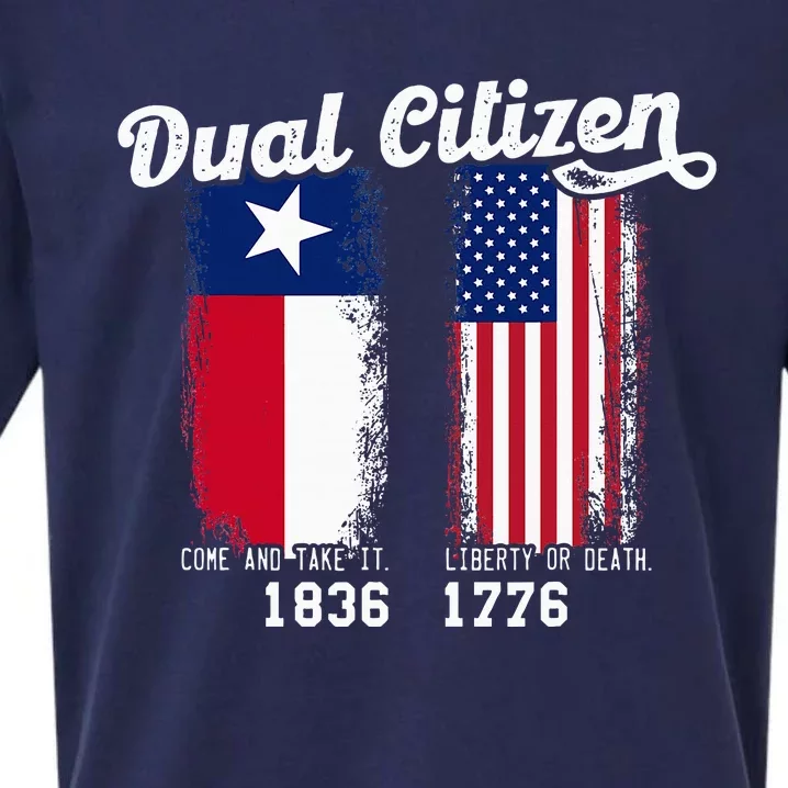 True Texan Dual Citizen Patriot Love Texas And America Sueded Cloud Jersey T-Shirt