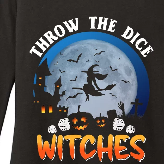 Throw The Dice Witches Bunco Party Funny Halloween Costume Womens CVC Long Sleeve Shirt