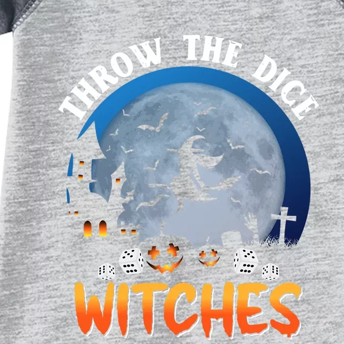 Throw The Dice Witches Bunco Party Funny Halloween Costume Infant Baby Jersey Bodysuit