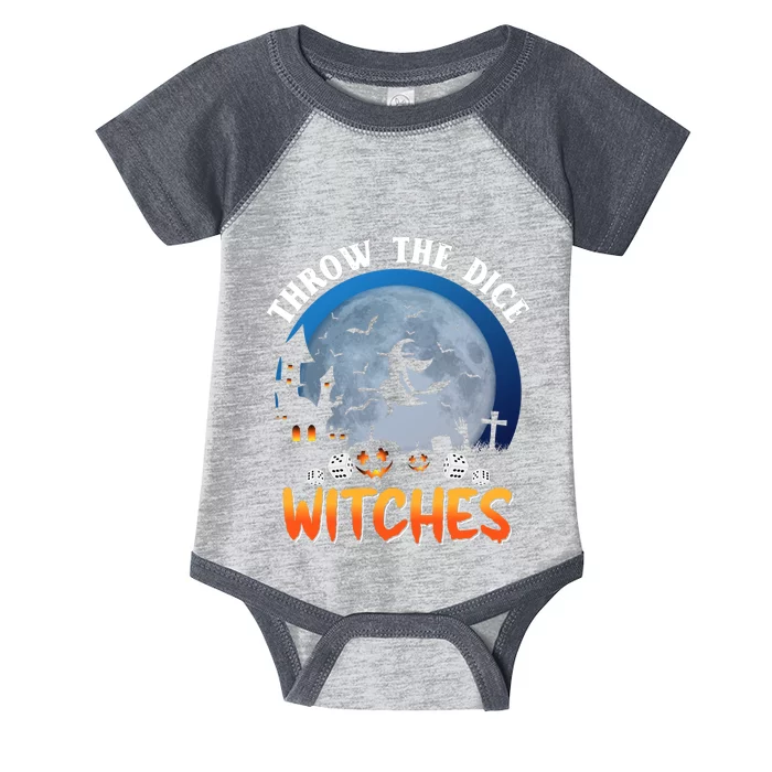 Throw The Dice Witches Bunco Party Funny Halloween Costume Infant Baby Jersey Bodysuit