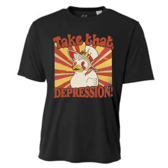 Take That Depression Duck Lucifer Duck Retro Vintage Cooling Performance Crew T-Shirt