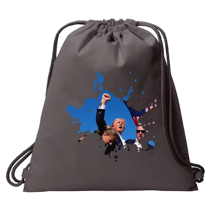 Triumphant Trump Defend Democracy Political Drawstring Bag