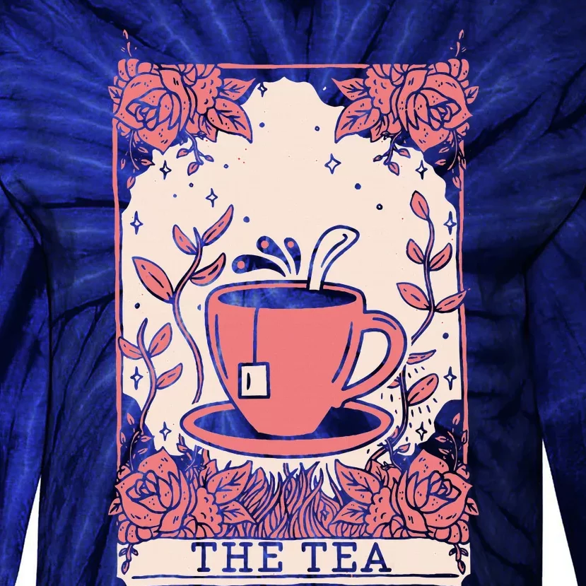 The Tea Drinker Tarot Card Reading Occult Tie-Dye Long Sleeve Shirt