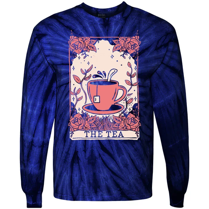 The Tea Drinker Tarot Card Reading Occult Tie-Dye Long Sleeve Shirt