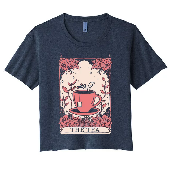 The Tea Drinker Tarot Card Reading Occult Women's Crop Top Tee