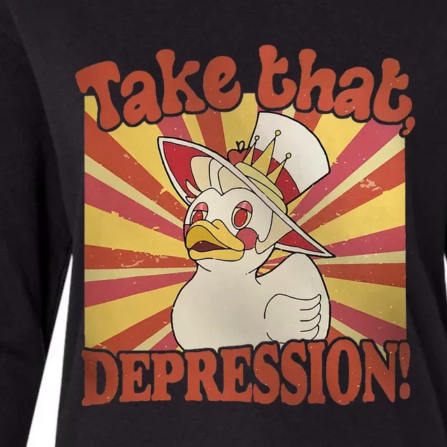 Take That Depression Duck Lucifer Duck Womens Cotton Relaxed Long Sleeve T-Shirt