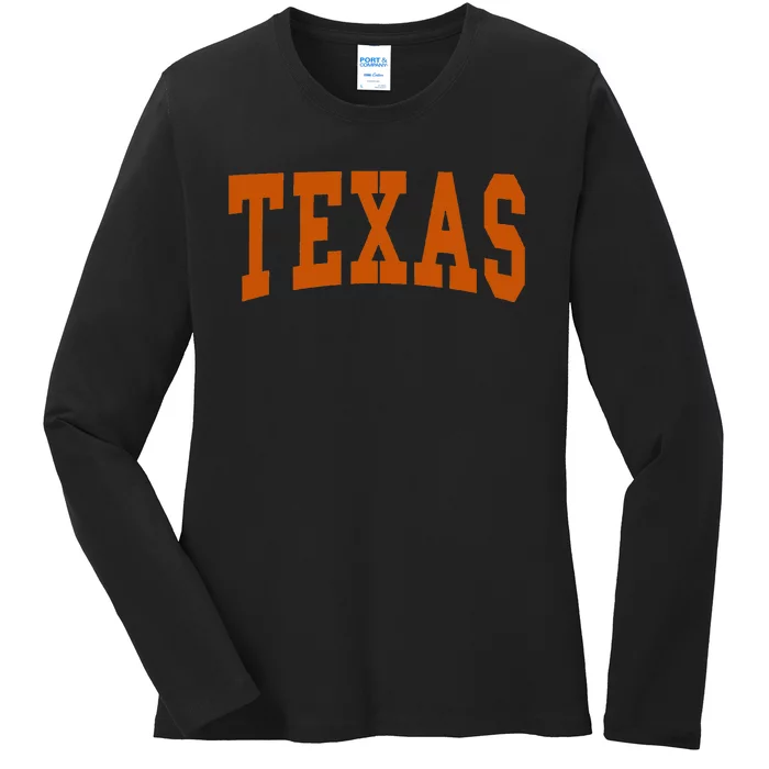 Texas Throwback Design Classic Ladies Long Sleeve Shirt