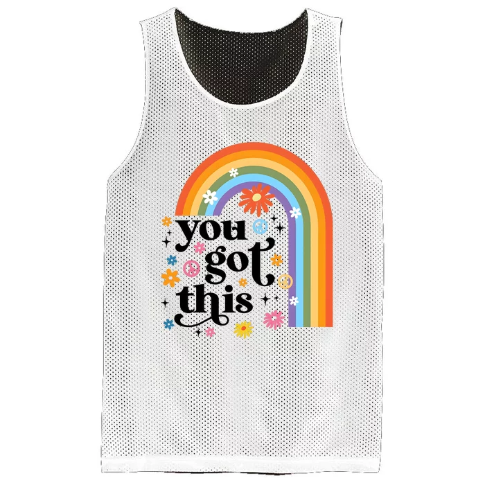 Teacher Test Day You Got This Rainbow Mesh Reversible Basketball Jersey Tank