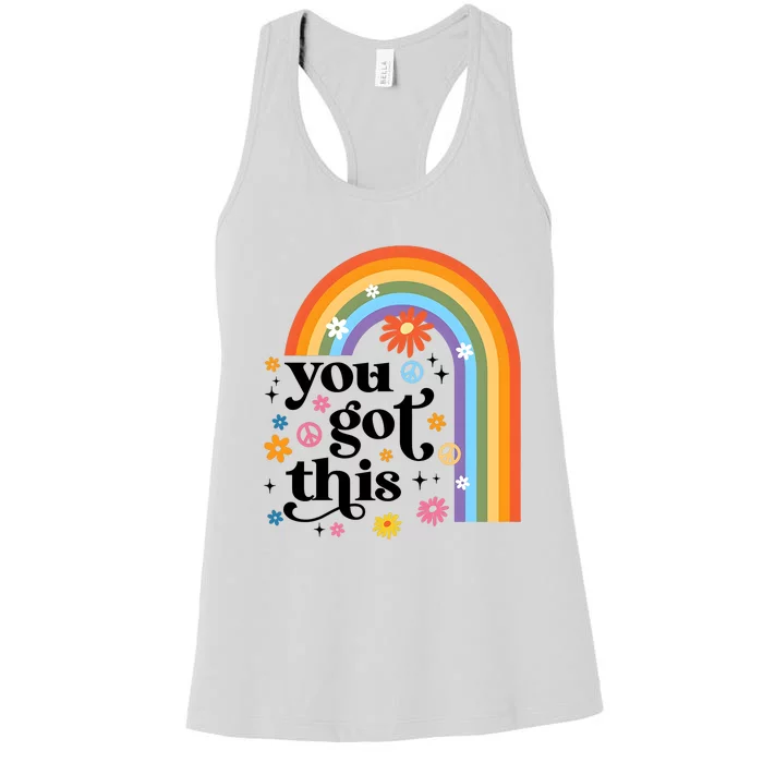 Teacher Test Day You Got This Rainbow Women's Racerback Tank