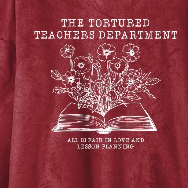 Tortured Teachers Department Funny Teacher Hooded Wearable Blanket