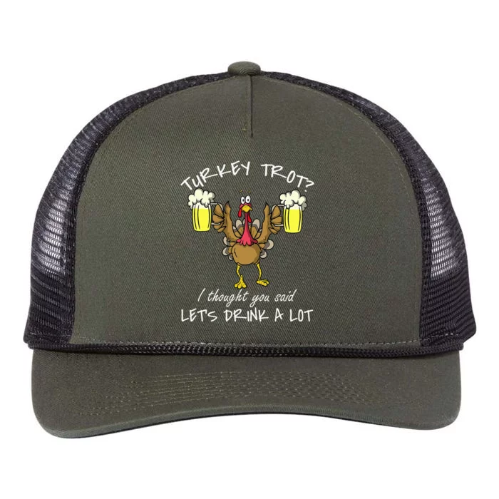 Turkey Trot Drink a Lot Thanksgiving Day 5k Run Beer Retro Rope Trucker Hat Cap