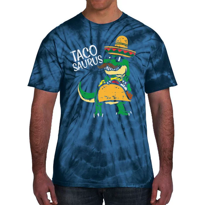 Tacosaurus Taco Dino Trex Cinco De Mayo Funny Tie-Dye T-Shirt