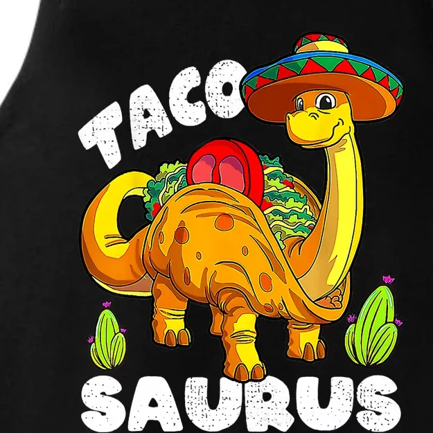 Tacosaurus Taco Dinosaur Funny Dino Cinco De Mayo Mexican Ladies Tri-Blend Wicking Tank