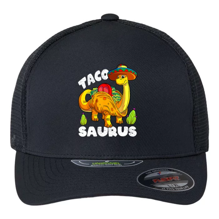 Tacosaurus Taco Dinosaur Funny Dino Cinco De Mayo Mexican Flexfit Unipanel Trucker Cap