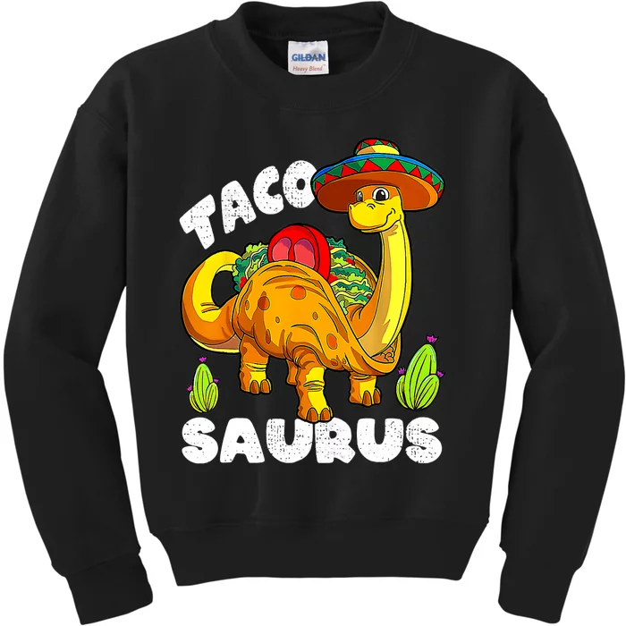 Tacosaurus Taco Dinosaur Funny Dino Cinco De Mayo Mexican Kids Sweatshirt