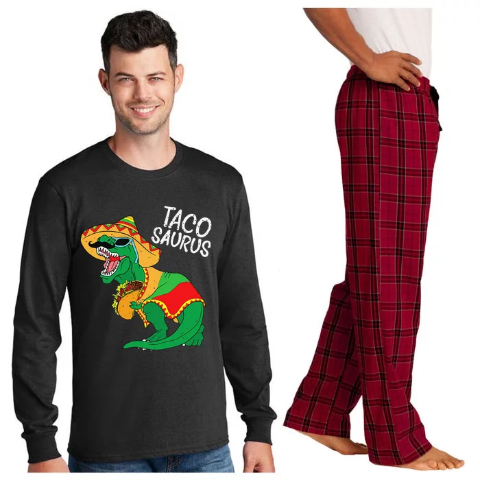 Tacosaurus Taco Dino Trex Cinco De Mayo Long Sleeve Pajama Set