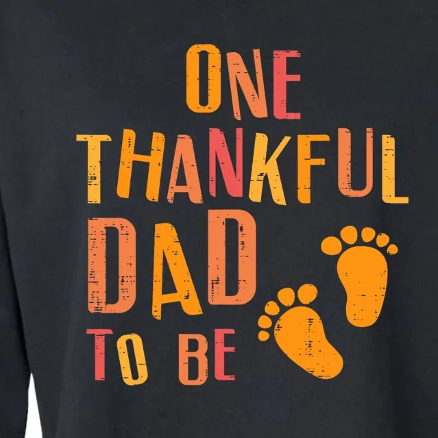 Thanksgiving Thankful Dad To Be Pregnancy Announcement Cropped Pullover Crew