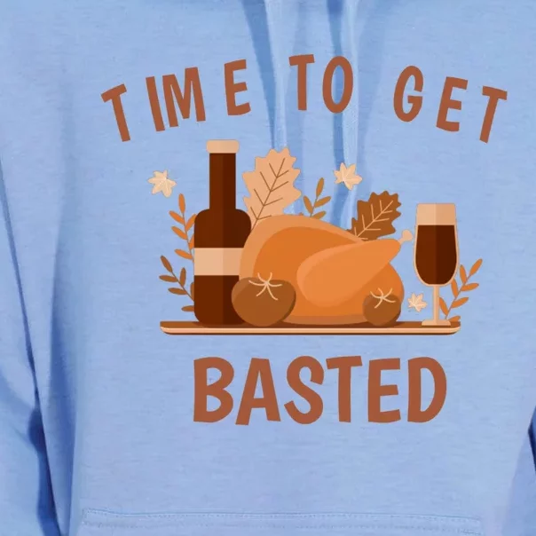 Turkey Thanksgiving Day Time To Get Basted Thanksgiving Fun Meaningful Gift Unisex Surf Hoodie