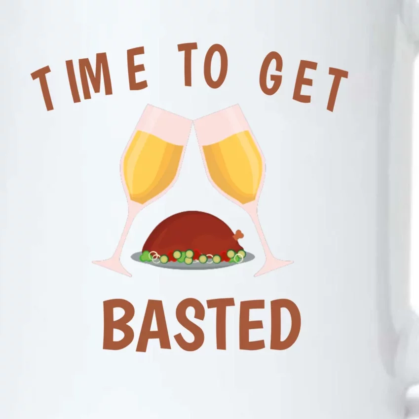 Turkey Thanksgiving Day Time To Get Basted Thanksgiving Fun Gift Black Color Changing Mug