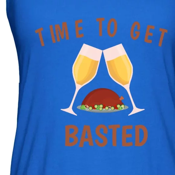 Turkey Thanksgiving Day Time To Get Basted Thanksgiving Fun Gift Ladies Essential Flowy Tank