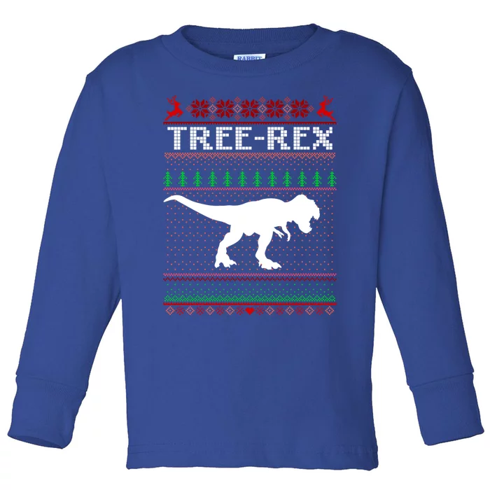 Treegiftrex Tgiftrex Dinosaur Funny Christmas Ugly Sweater Style Gift Toddler Long Sleeve Shirt