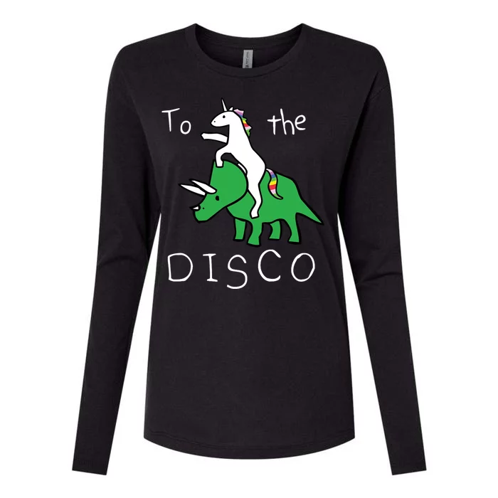 To The Disco Magical Unicorn Dinosaur Retro 80s Party Womens Cotton Relaxed Long Sleeve T-Shirt