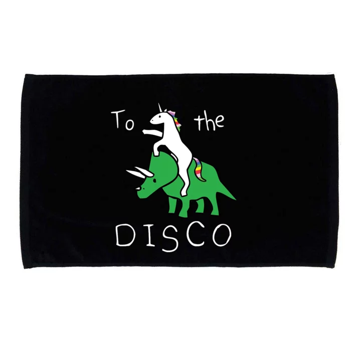 To The Disco Magical Unicorn Dinosaur Retro 80s Party Microfiber Hand Towel