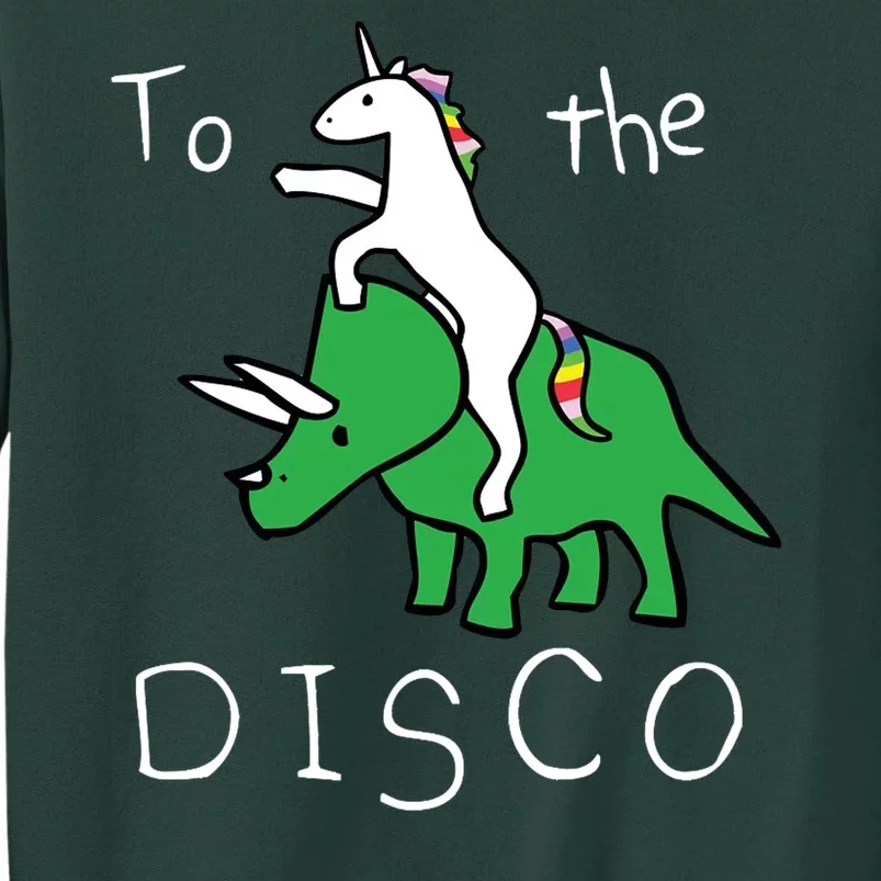 To The Disco Magical Unicorn Dinosaur Retro 80s Party Sweatshirt