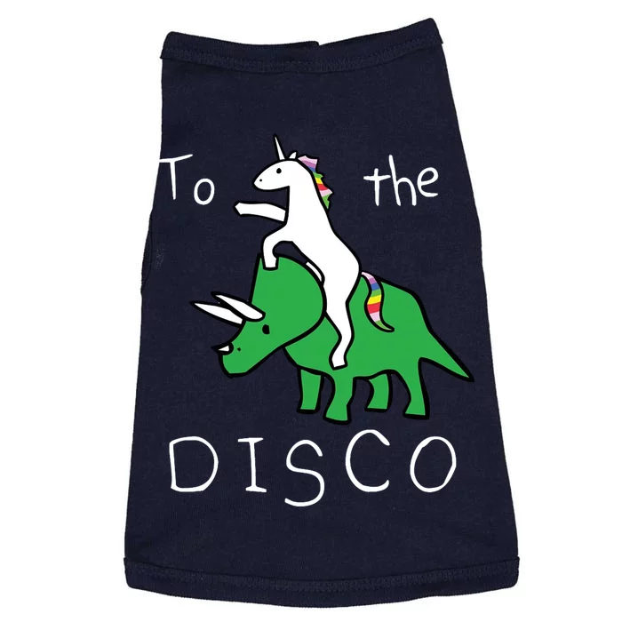 To The Disco Magical Unicorn Dinosaur Retro 80s Party Doggie Tank