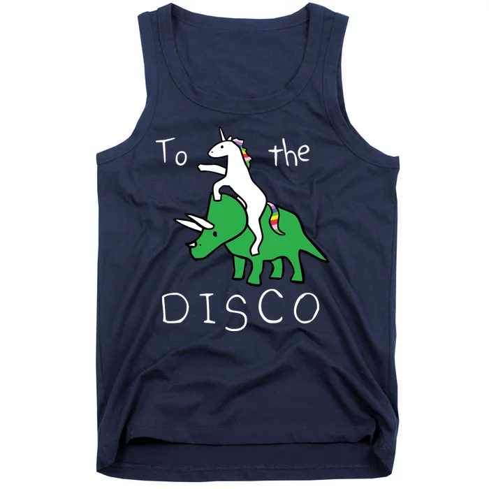 To The Disco Magical Unicorn Dinosaur Retro 80s Party Tank Top