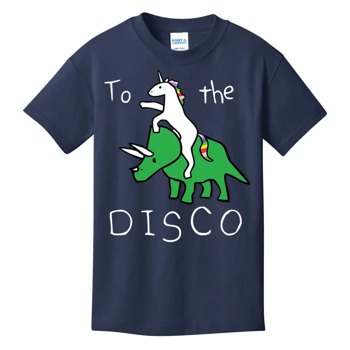 To The Disco Magical Unicorn Dinosaur Retro 80s Party Kids T-Shirt