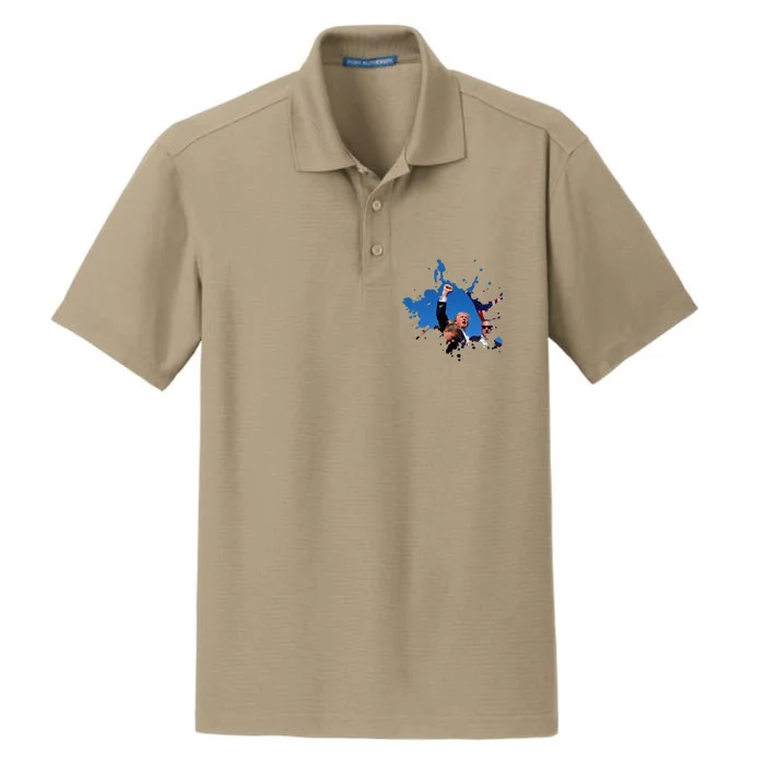 Triumphant Trump Defend Democracy Political Dry Zone Grid Performance Polo