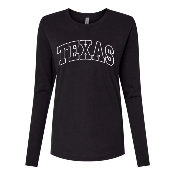 Texas Throwback Design Classic Womens Cotton Relaxed Long Sleeve T-Shirt