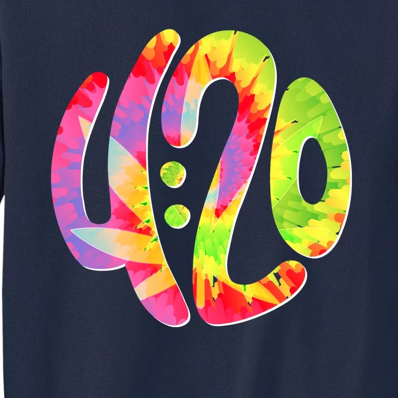 Trippy Tie Dye 4 20 Four Twenty Tall Sweatshirt