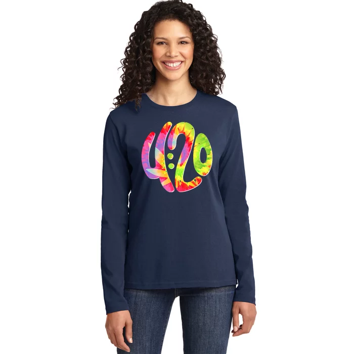 Trippy Tie Dye 4 20 Four Twenty Ladies Long Sleeve Shirt