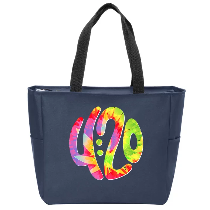 Trippy Tie Dye 4 20 Four Twenty Zip Tote Bag