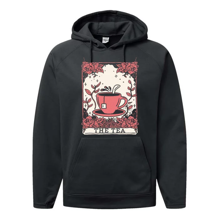 The Tea Drinker Tarot Card Reading Occult Dark Magic Performance Fleece Hoodie