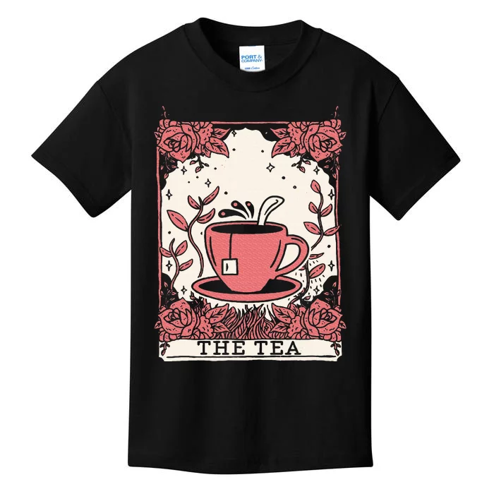 The Tea Drinker Tarot Card Reading Occult Dark Magic Kids T-Shirt