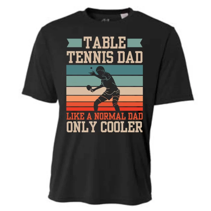 Table Tennis Dad Ping Pong Player Papa Fathers Day Funny Gift Cooling Performance Crew T-Shirt