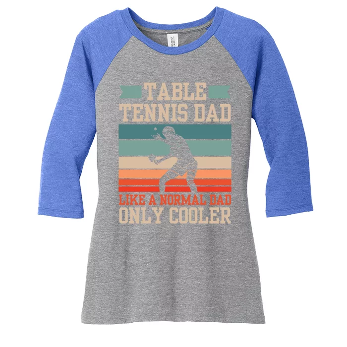 Table Tennis Dad Ping Pong Player Papa Fathers Day Funny Gift Women's Tri-Blend 3/4-Sleeve Raglan Shirt