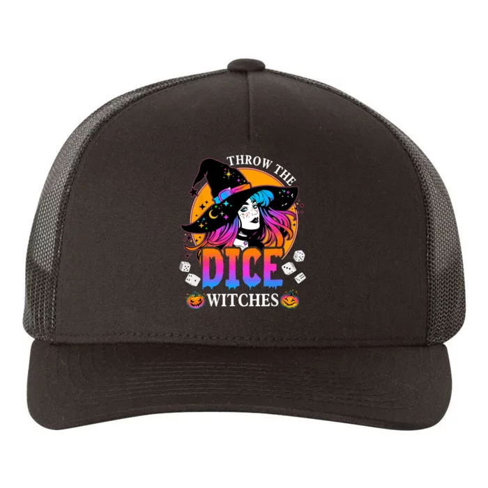 Throw The Dice Witches Bunco Happy Halloween Party Costume Yupoong Adult 5-Panel Trucker Hat