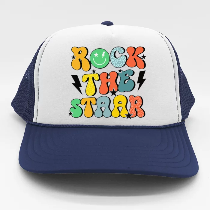 Teacher Test Day Rock The Funny Staar Test Squad Trucker Hat