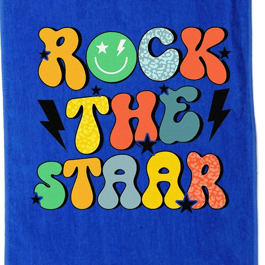 Teacher Test Day Rock The Funny Staar Test Squad Platinum Collection Golf Towel