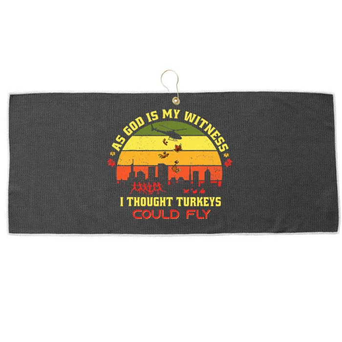 Thanksgiving Turkey Drop As God Is My Witness Turkeys Large Microfiber Waffle Golf Towel